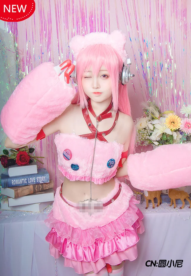 Женский костюм для косплея SUPERSONICO короткий топ с юбкой в виде кошки|Игровые