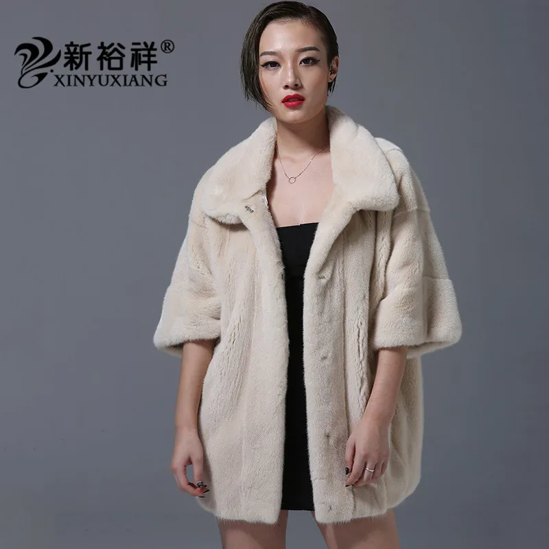 2018 импортная норковая шуба женская простая Дизайнерская куртка Роскошные 100%