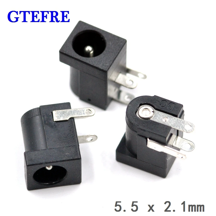 100 шт. Лидер продаж DC 005 черные заглушки Мощность с разъемом типа Jack 5 5*2 1 мм DC005
