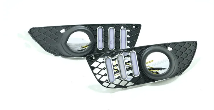 EOsuns led drl Дневной ходовой светильник+ противотуманная фара для Mitsubishi Lancer-ex 2010-2012 с желтыми поворотниками и синим ночным светильник