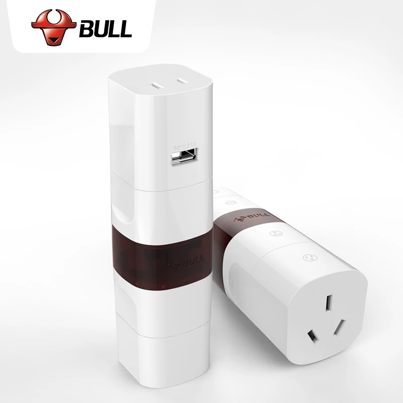 BULL All in One Universal International Plug Adapter 2.1A USB Port World Travel AC Power Charger Adaptor with AU US UK EU | Электроника