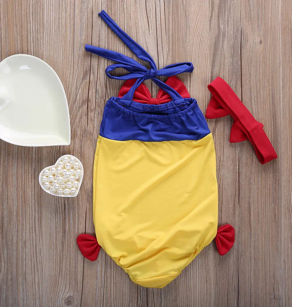 Дети девочки купальный костюм белоснежка бикини купальники купальник 2 шт.