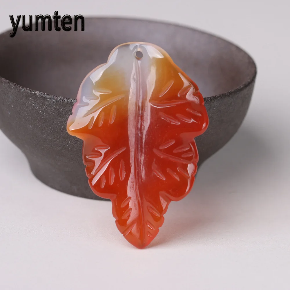 Yumten Men Jewelry Women's Pendant Natural Chalcedony Necklace Fashion Hand Carved Clothes Accessories Gothic Dragon Boho Gift |