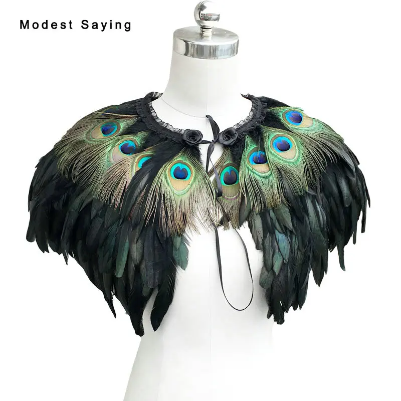 Роскошные теплые зимние Свадебные меховые пальто с павлиньими перьями 2017 для