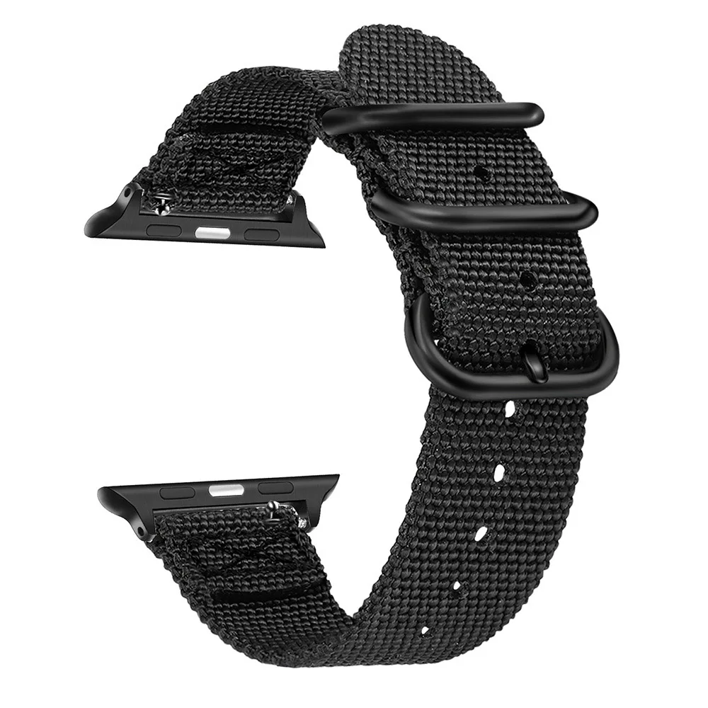 Подлинный нейлоновый ремешок для часов iWatch Apple Watch 5 4 3 2 1 44 мм 40 мм 42 мм 38 мм спортивный ремешок стальной браслет с застежкой