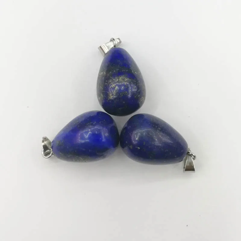 

fashion Natural stone Lapis lazuli water drop pendants Necklaces for Jewelry making charm Jewelry 24pcs/lot free shipping