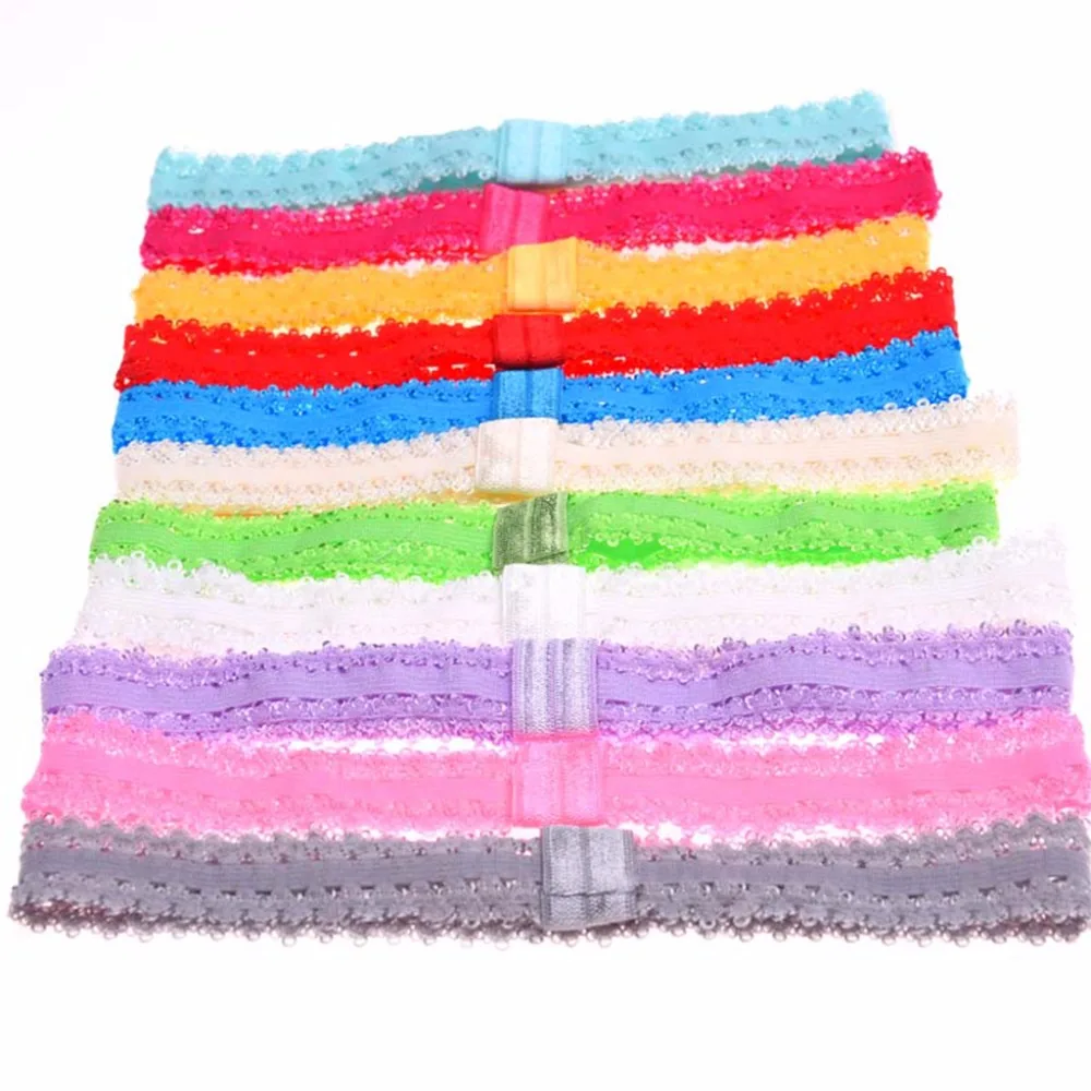 

10Pcsborn Baby Lace Headbands Girls Hairbands Elastic Head Bands #046