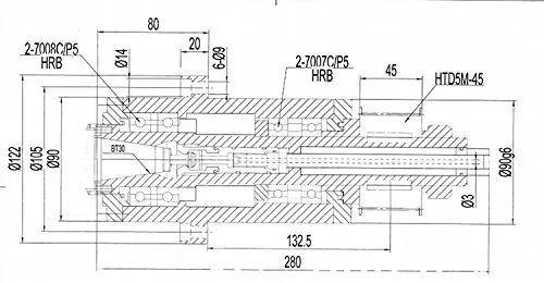 ATC шпиндель BT30 шпиндель ЧПУ мотор шпинделя bt30 Электрический шпиндель с синхронным ремнем для BT30 пружина+ Тяговая тяга