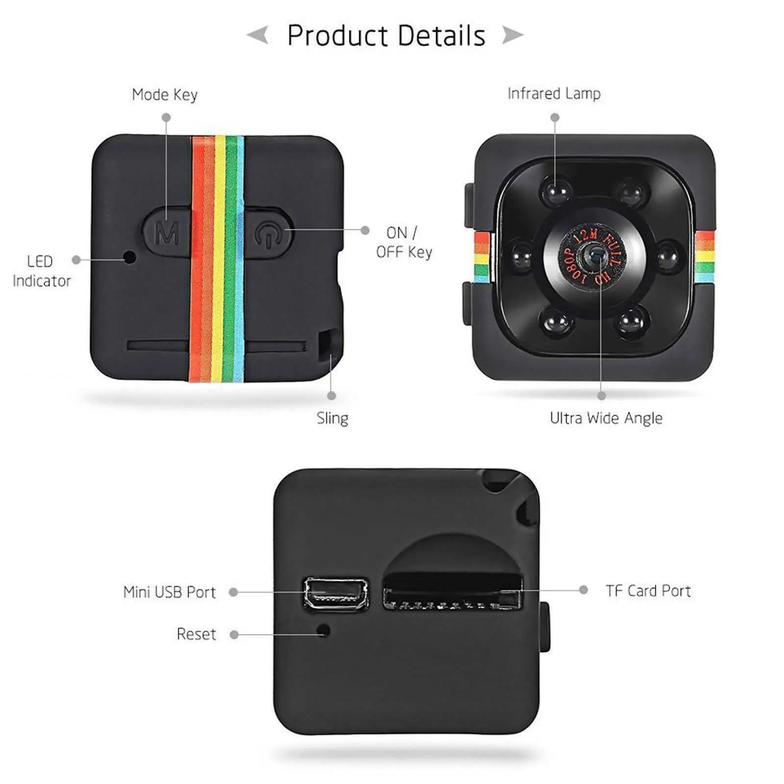 SQ11 Full HD 1080P Mini Car DV DVR камера видеорегистратор ИК Ночное Видение черный|Экшн-камеры|