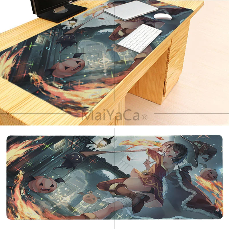 MaiYaCa на заказ кожа Megumin аниме девушки красивый коврик для мышки в стиле аниме большой игровой коврик для мыши Lockedge коврик для мыши Клавиатура - Цвет: LockEdge 30X90cm
