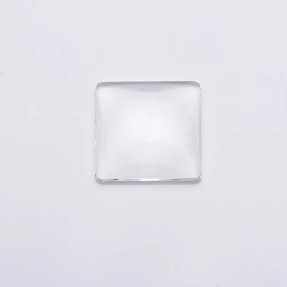 25 мм/1 дюйм квадратный прозрачный стеклянный кабошон с плоской задней