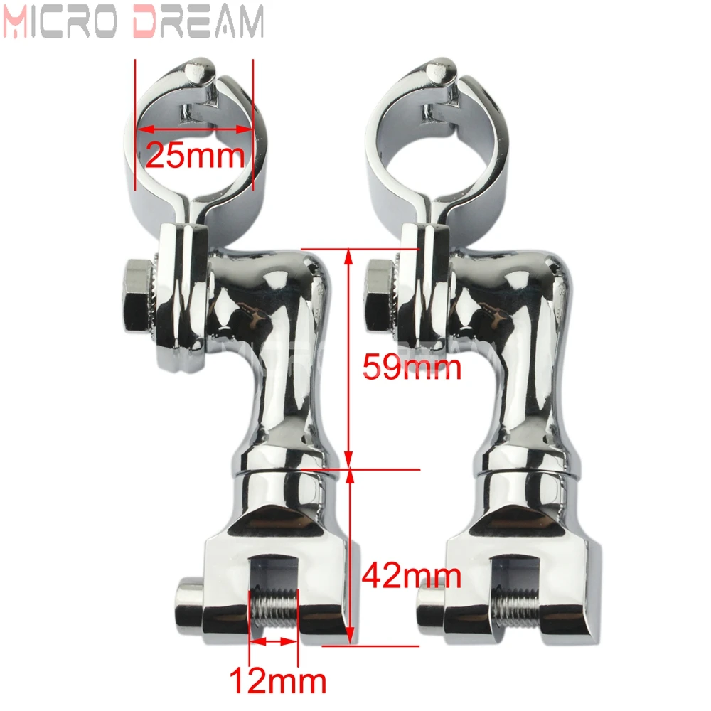 Хромированные 1 &quot&amp 1/4&quot и 1/4 &quotзажимы для педалей двигателя Bowleg 25 мм/32 мм/38 мм