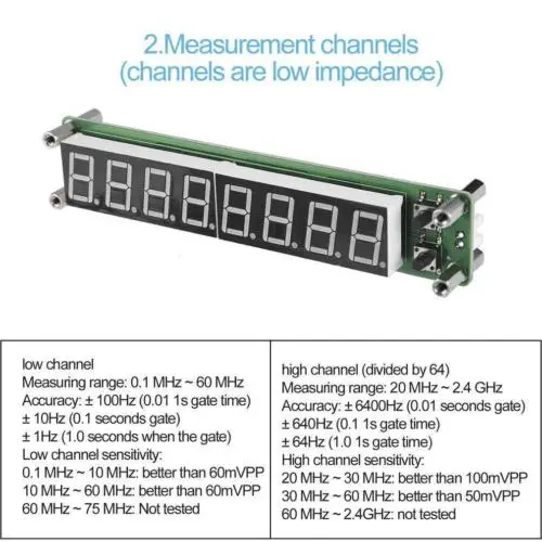 PLJ-8 LED-H 8-разрядный 0 1 ~ 1000 МГц RF счетчик частоты тестер светодиодный | Электроника