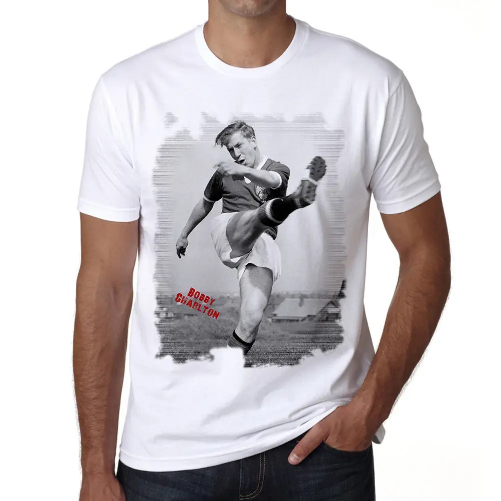 Bobby Charlton t- shirt homme Manches Courtes Coton blanc cadeau Brand T-Shirt Men 2018 Fashion | Мужская одежда