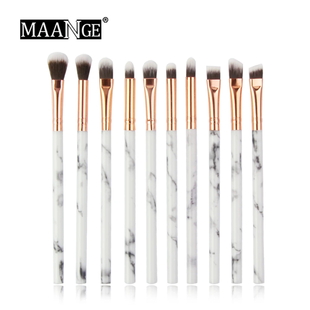 10Pcs-Whitegray MAANGE Многофункциональный 5/7/10 шт. мрамор кисти для макияжа Набор теней для век подводка для глаз Кисть для консилера набор мини макияж кисти набор инструментов - Handle Color: 10Pcs-Whitegray