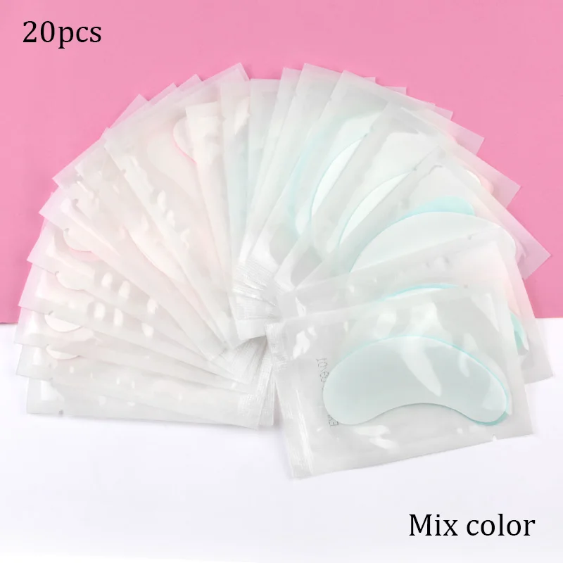 20pair Mixed-color Новые розовые и синие прививки ресниц под глазные накладки ресницы Бумажные накладки для наращивания ресниц наклейки для глаз обертывания ресниц инструменты для макияжа - Цвет: 20pair Mixed-color