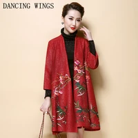 spring middle aged women clothing middle aged mother embroidered flowers cardigan jacket female windbreaker tops