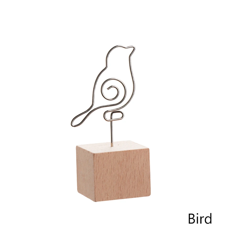 Bird square 1 шт. круглый деревянный фото клип Memo имя карты кулон держатель сообщение левый сторонник рамка для фотографий номер стола свадебные фото держатель - Цвет: Bird square