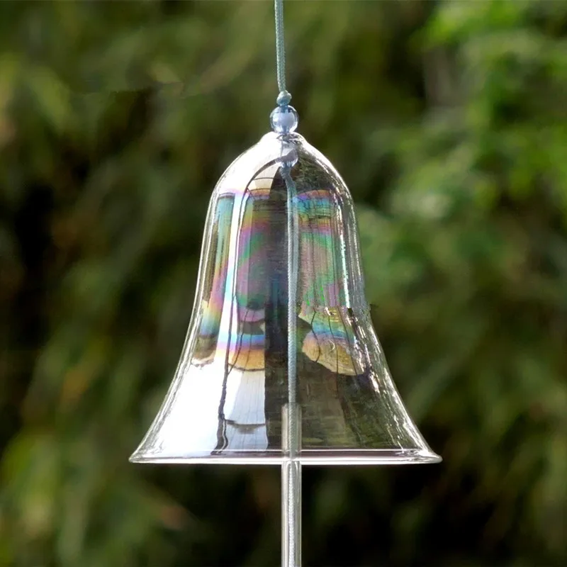 

Free Shipping 12pcs/pack Pearlescent Glass Windchime Home Decorative Hanging Bell New Year Birthday Friend Gift Handmade