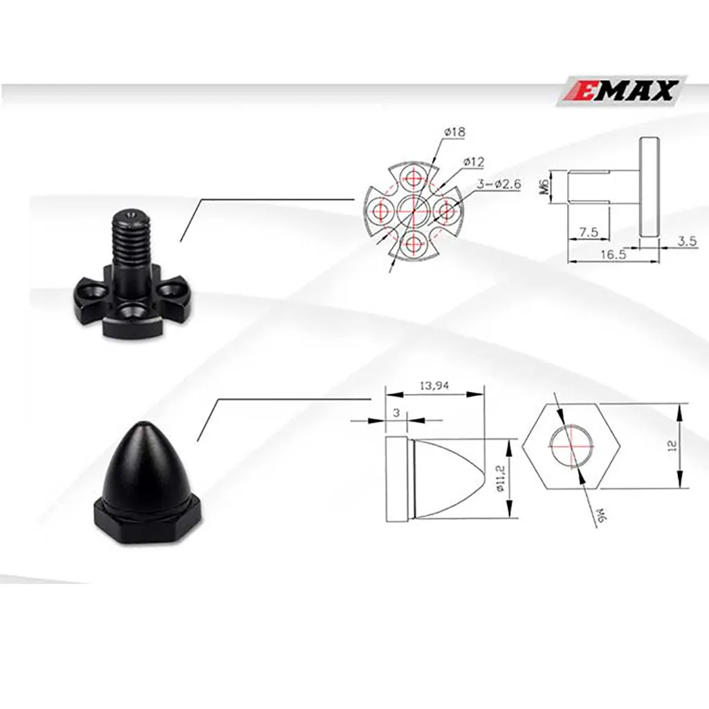 OMESHIN EMAX MT2216 810KV бесщеточный двигатель с пропеллером 1045 для радиоуправляемого