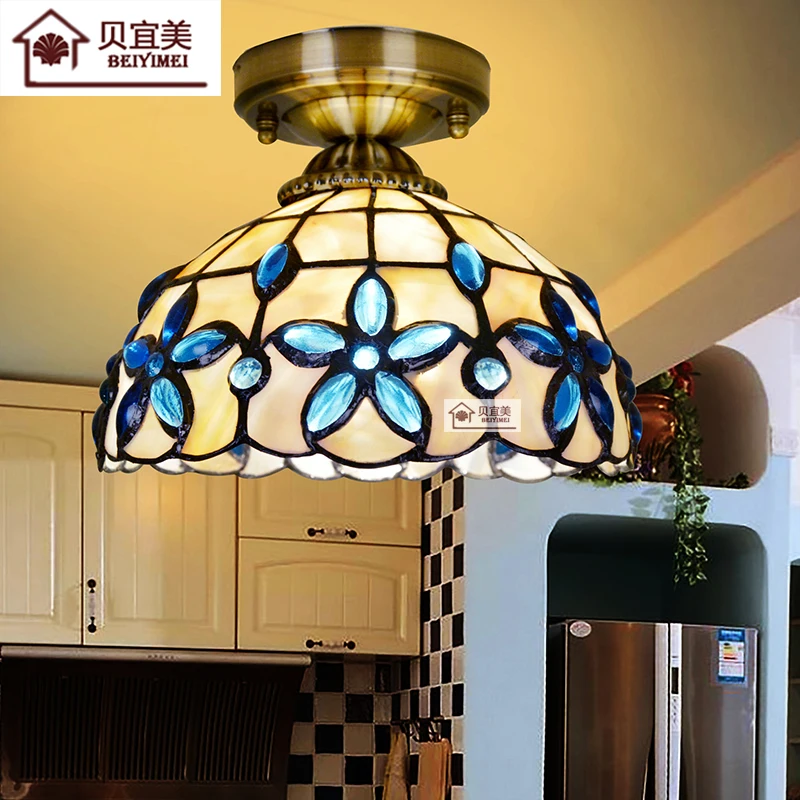 Средиземноморский LED Tiffanylampe Тиффани Русалка потолочный светильник AC 110/220 в E27