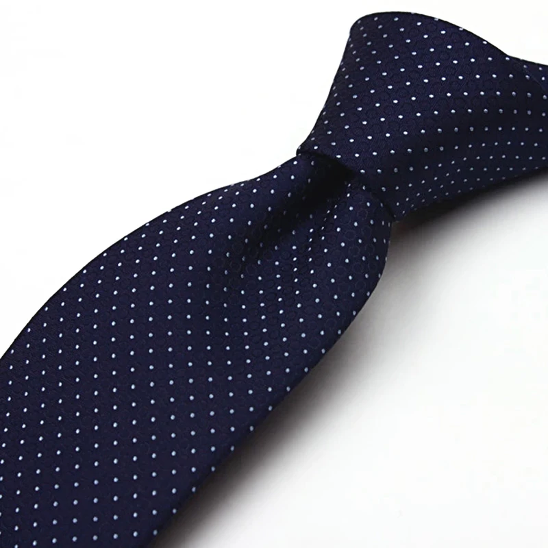 Мужской галстук Дизайнерский Модный деловой шейный 7 см темно синий в горошек для
