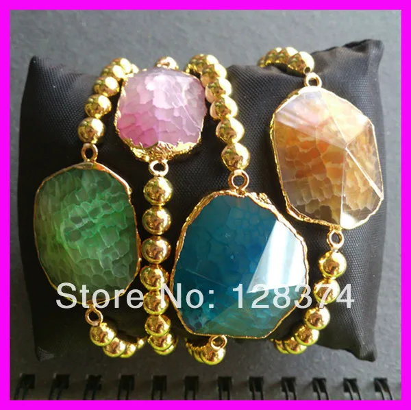 8 шт./лот уникальный роскошный дизайн позолоченные 4 мм медные бусины и природный