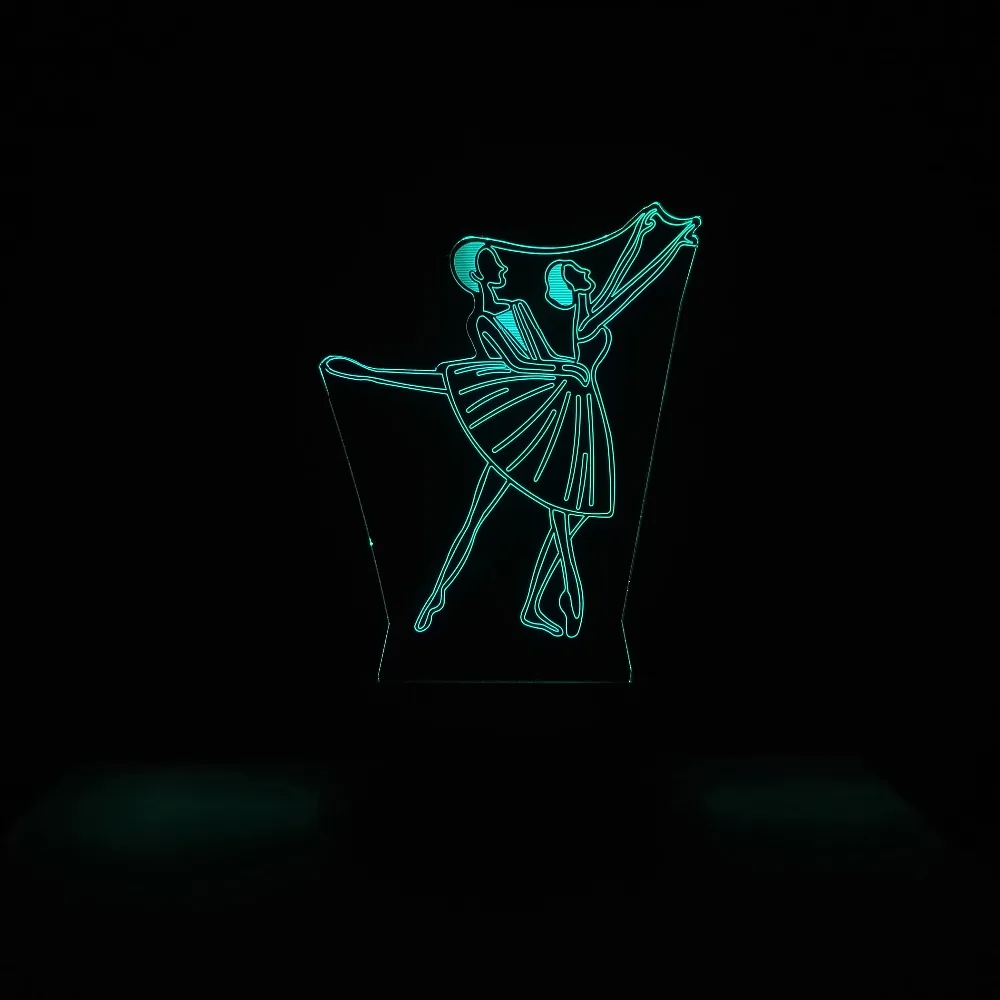 3D визуальный 7 Цвет изменение Иллюзия Led Искусство танцоры литья Светодиодный