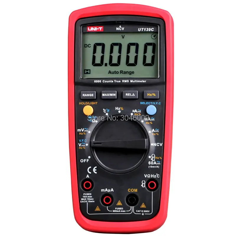 UNI-T UT139C True RMS цифровой мультиметр VFD тест NCV Тест температуры