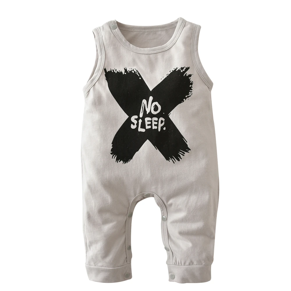 Новинка Летние детские комбинезоны Модная хлопковая одежда без рукавов для