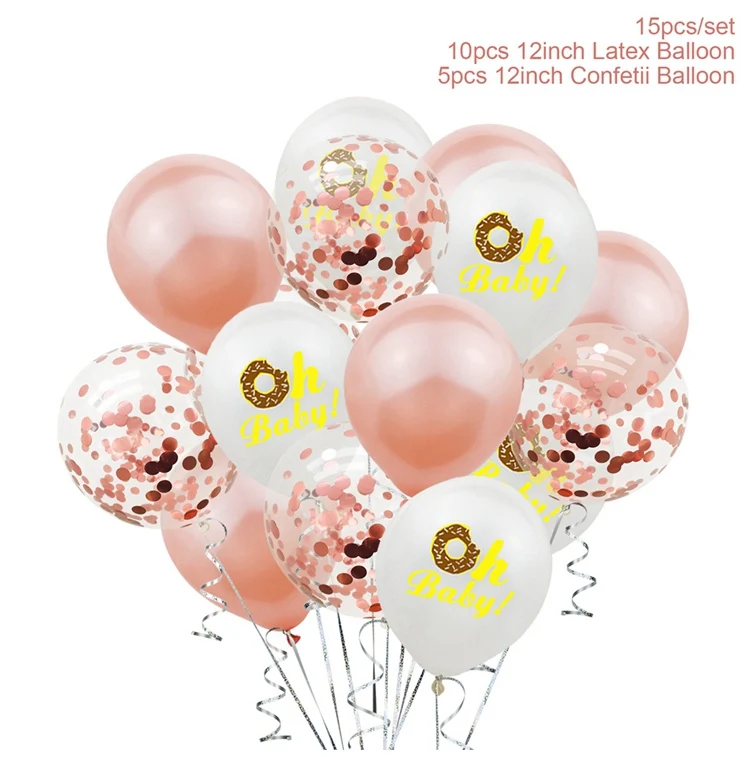 Donuts Latex Balloon FENGRISE, подставки для пончиков, настенные, вечерние, для пончиков, для детей, для вечеринки в честь Дня рождения, декор для детского душа, для дня рождения, украшения для детей - Цвет: Donuts Latex Balloon