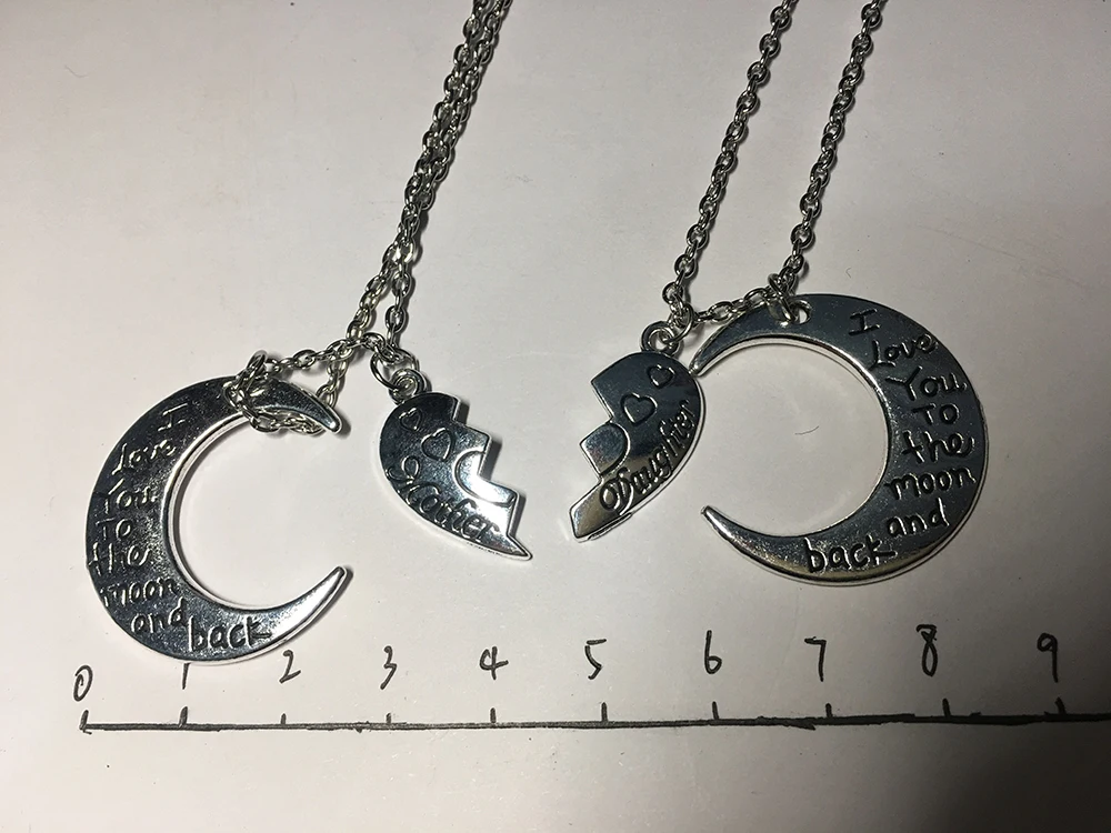 Ожерелье с подвеской в виде серебряной Луны ожерелье гравировкой I Love You To The Moon
