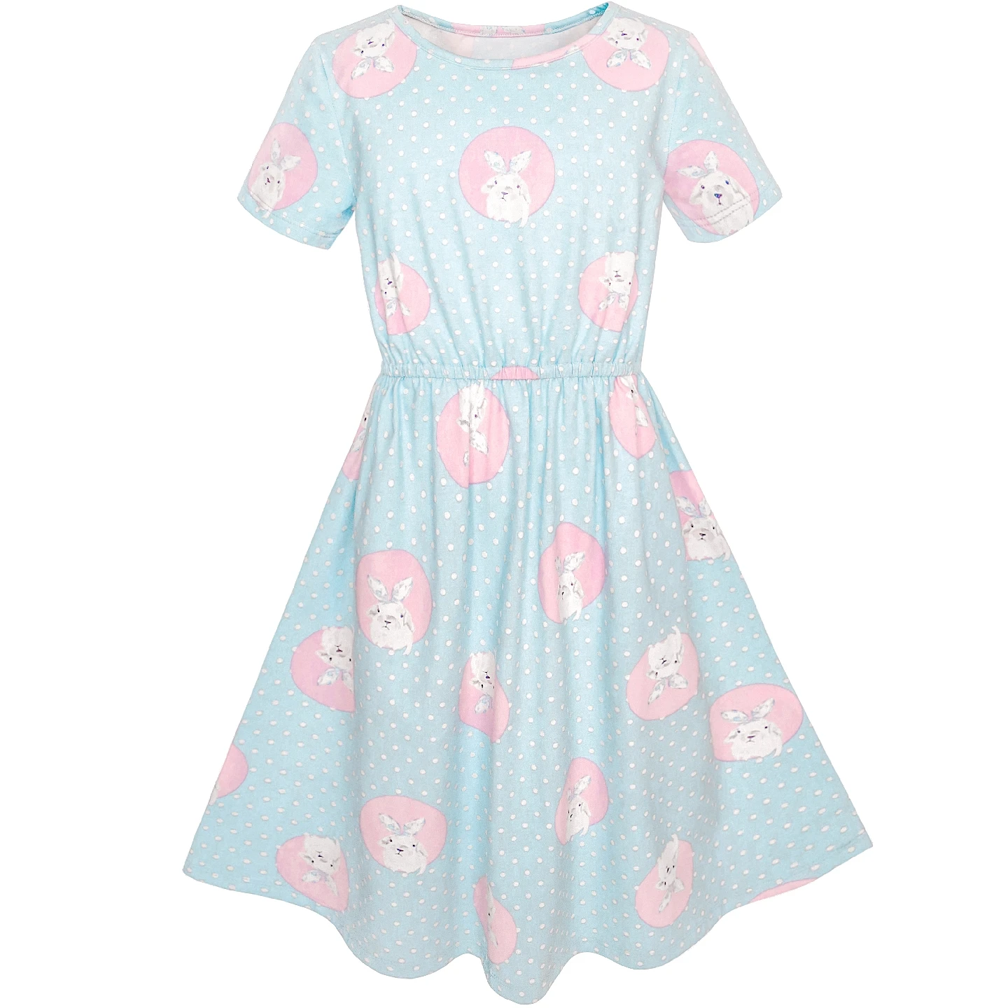Sunny Fashion платья для девочек платье Красочный В полоску трикотажный Хлопок