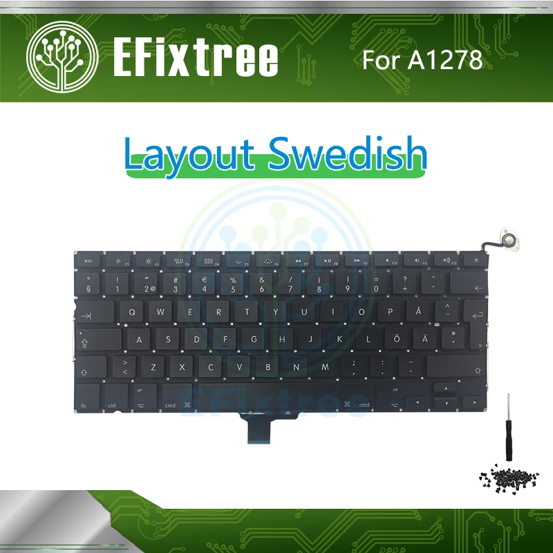 

Swedish For Macbook Pro 13'' A1278 Keyboard Screw Screwdriver Replacement Layout 2009 2010 2011 2012 EMC 2326 2351 2419 2555