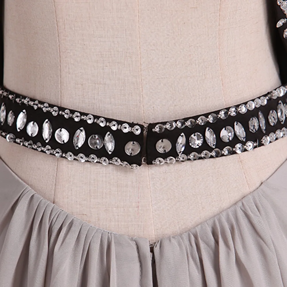 

ANTI Silvery Beading O-Neck Backless A-Line Evening Dress Long Elegant Vestido De Festa Fast Shipping Formal Prom Gowns HQY328