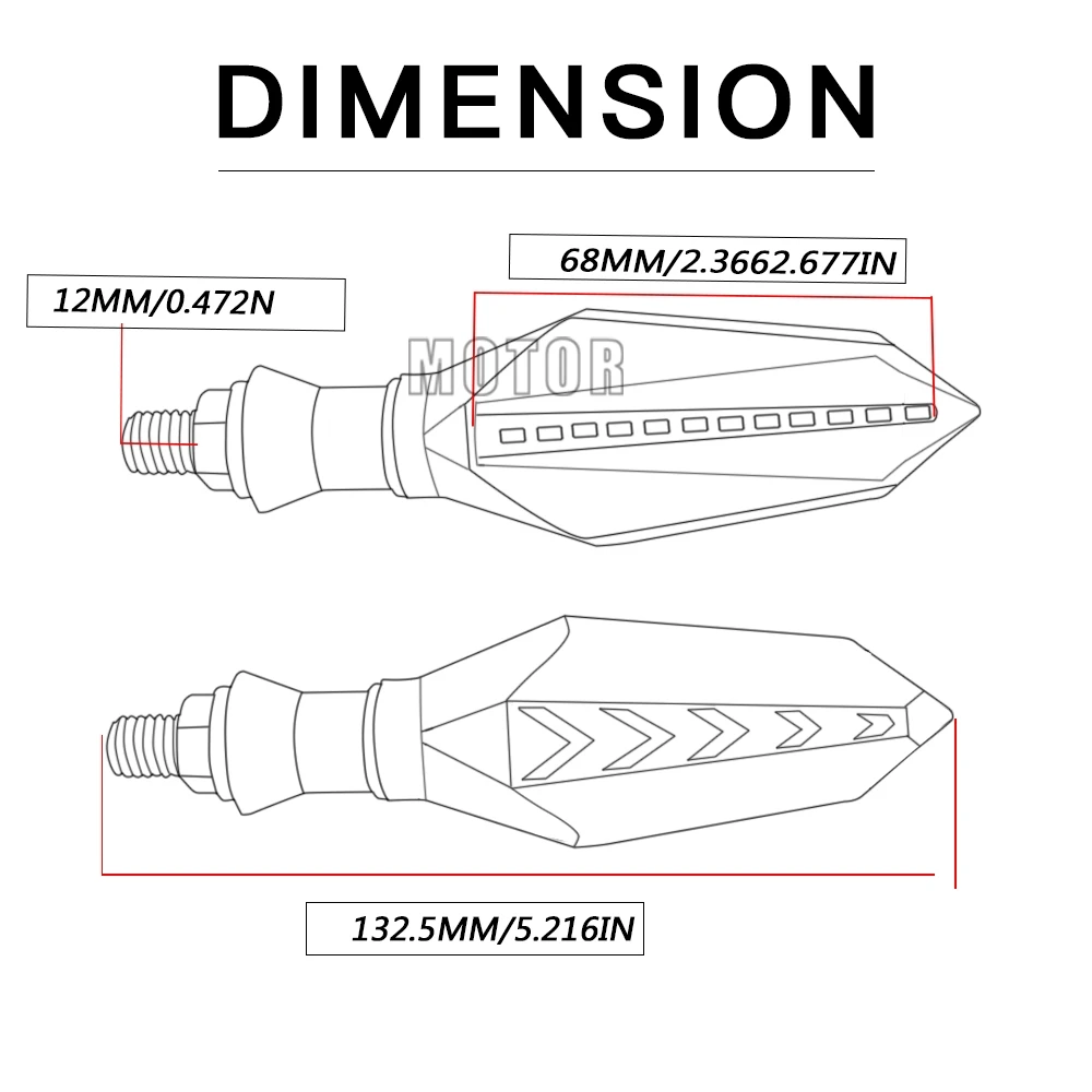 Универсальный 2 шт. мотоцикл поворотник для Honda Yamaha MT YZF Suzuki BMW Kawasaki Ninja ZX Led задний