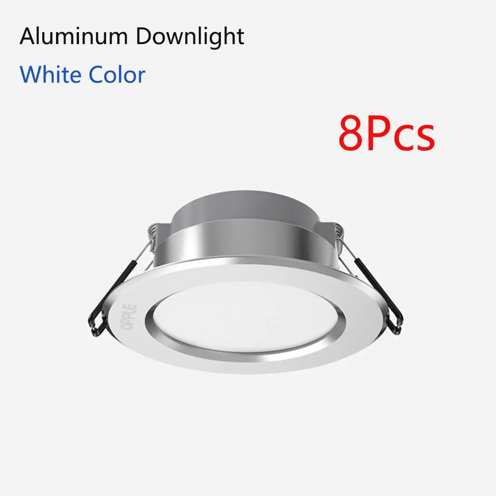 8pcs white color Xiaomi OPPLE 3 Вт светодиодный вниз светильник 120 градусов угол светильник ing белый светильник и теплый белый светильник потолочный утопленный светильник для дома вне - Цвет: 8pcs white color