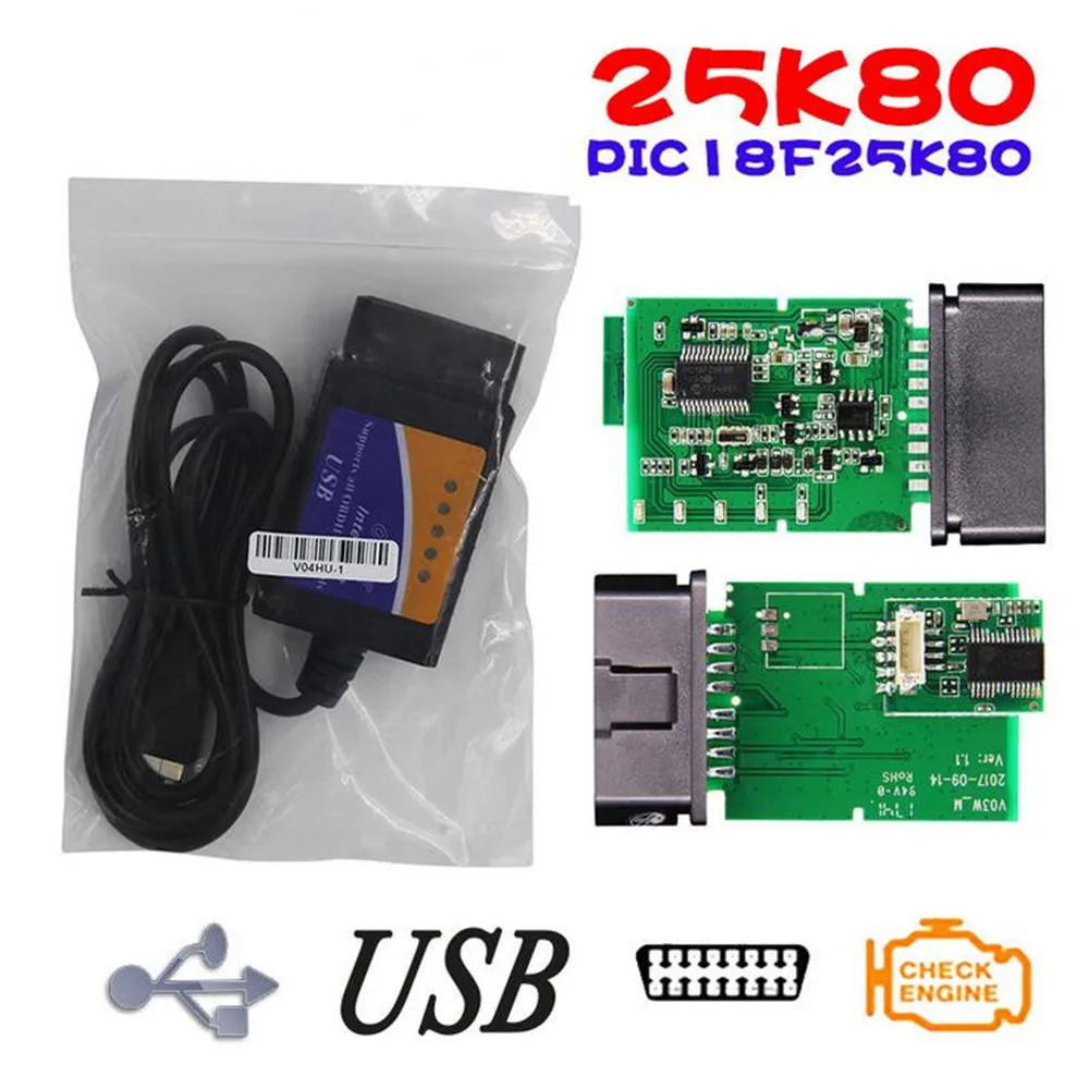 ELM327 25K80 OBDII V1.5 Bluetooth считыватель кодов MINI OBD2 ELM 327 USB сканер HHOBD OBDSCAN | Автомобили и