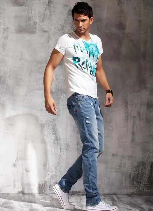 Men Fashion Brand Jeans Denim Clothing Popular Skinny Pencil Pants Casual Stretch Biker Long Trousers | Мужская одежда