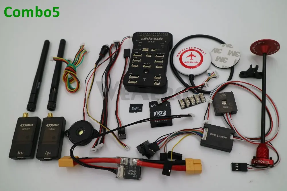 Контроллер полета Pixhawk PX4 PIX 2.4.8 + 433/915 Телеметрия M8N GPS мини OSD PM переключатель
