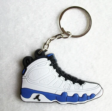 Мини Силиконовый Jordan 9 брелок сумка Шарм для женщин мужчин детей брелок подарки тапки держатель для ключей кулон аксессуары брелок на ключи в виде обуви - Цвет: Photo Color6