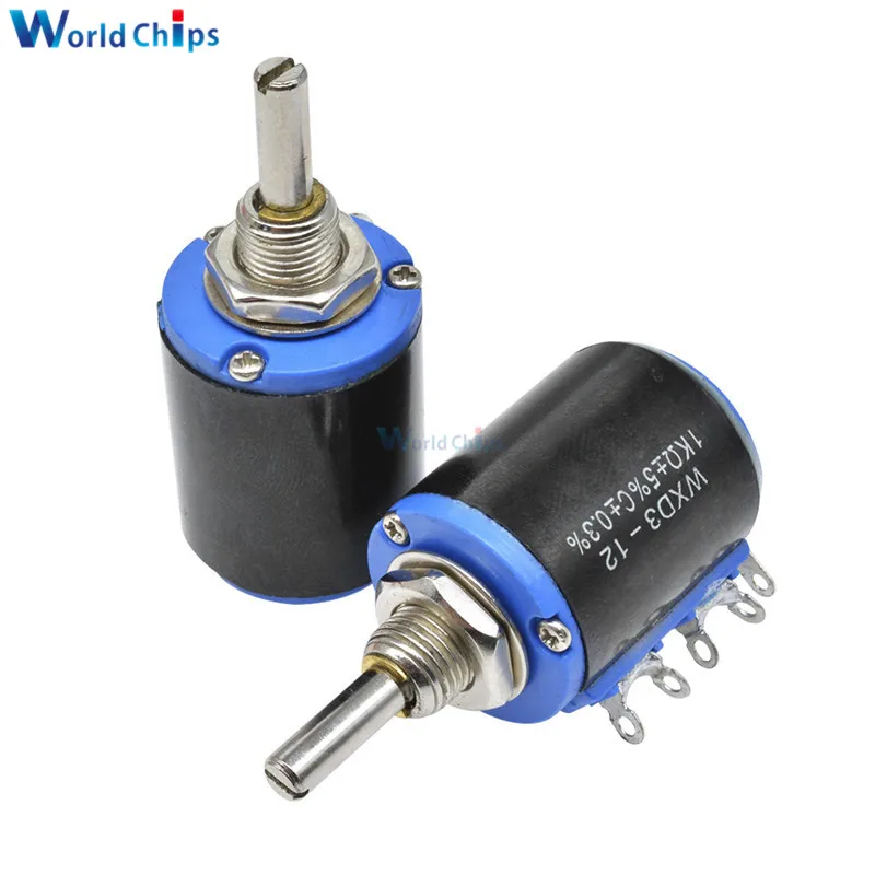 Φ 100R 200R 470R 1K 2 K 4 7 10K 22K 47KΩ Ohm 5 оборотов 1W сопротивление проволочного потенциометра |