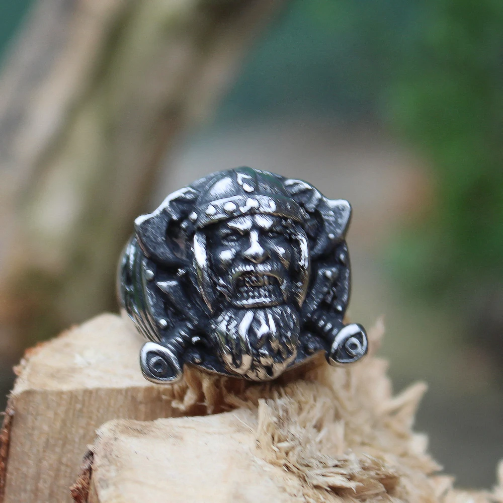 Мужское Винтажное кольцо в стиле ретро серебряное байкерское из нержавеющей