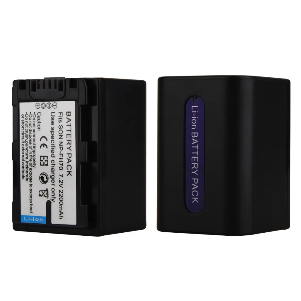 2 шт. 2200 мАч NP FH70 батарея камеры + USB зарядное устройство для Sony FH30 FH40 FH60 FH50 CX150 HDR CX110