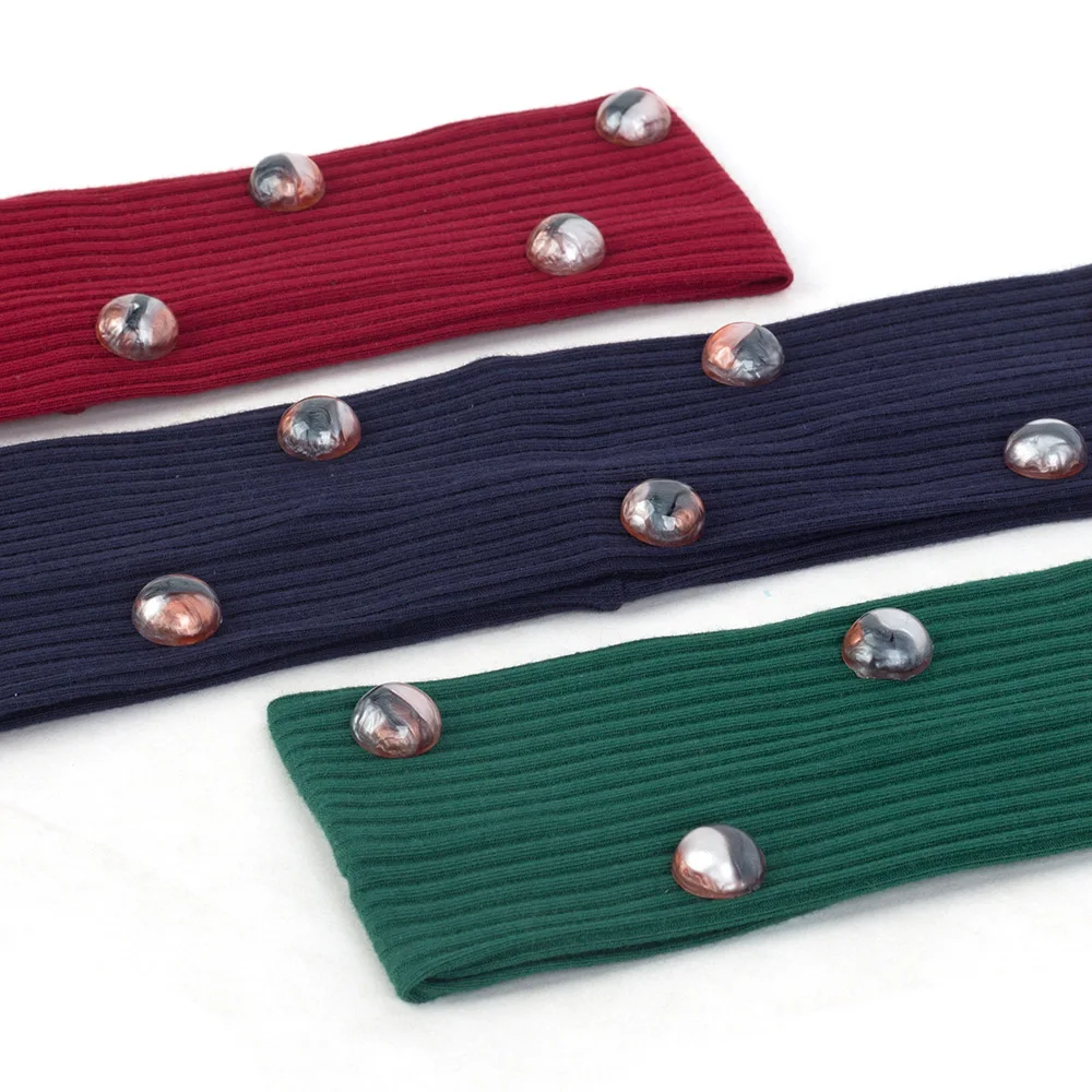 

2019 New Summer Casual Rhinestone Bead Women Ribbed Headbands Stretch Head wrap Hair Bands Accessories For Girls Ladies Gifts