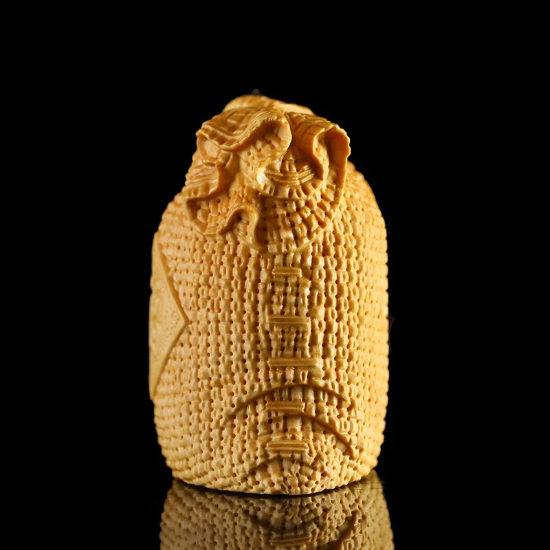 Деревянный фу дай Лаки мешок Boxwood сувенир резьбы креативный автомобиль кулон