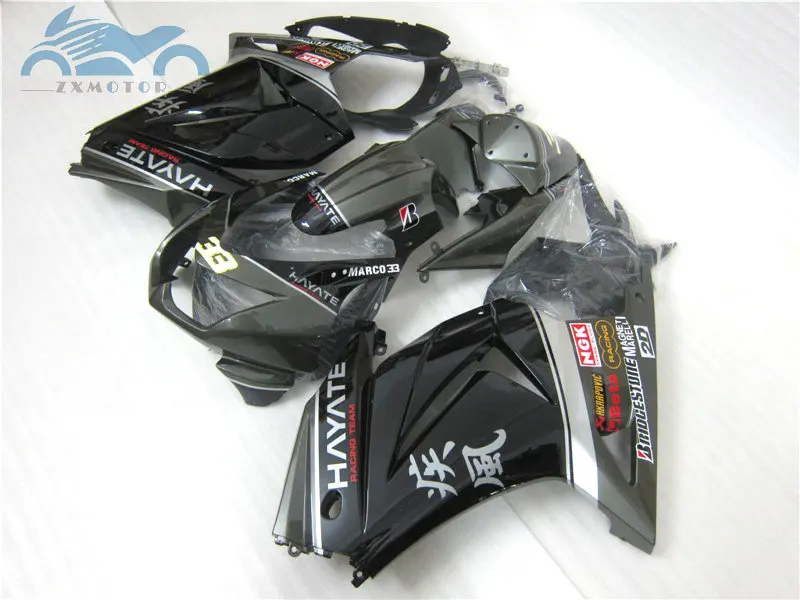 Инжекторный наборы для Обтекатель KAWASAKI Ninja 250r 2008 2009 2010 EX250 08 09 10 14 ZX250 пистолет черный шоссейные велосипеды запчасти