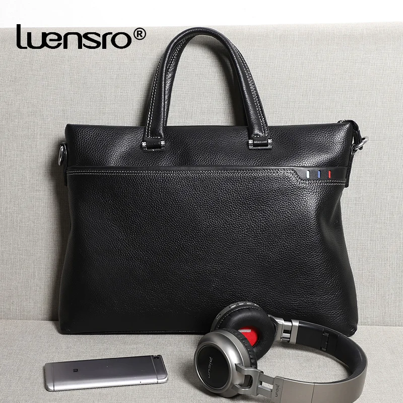 Мужской портфель из натуральной кожи воловьей сумки на плечо офисные портфели