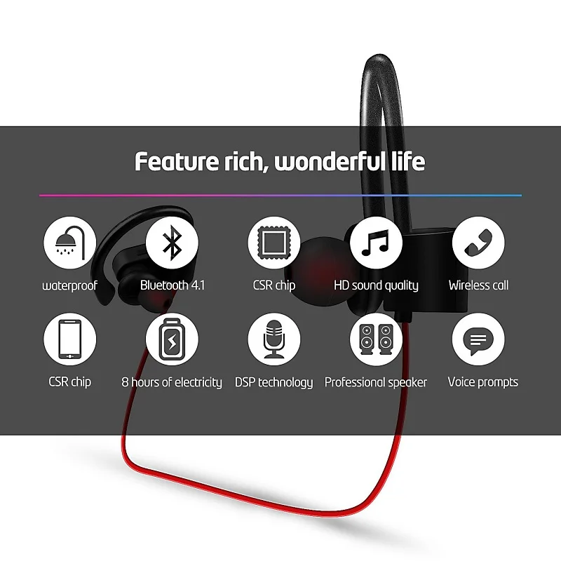 Топ Беспроводная гарнитура Bluetooth 4 1 наушники стерео с микрофоном шумоподавление