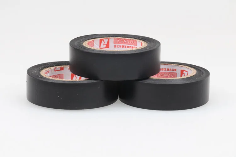Оптовая продажа 10 м огнестойкая ПВХ черная электрическая лента изолированная